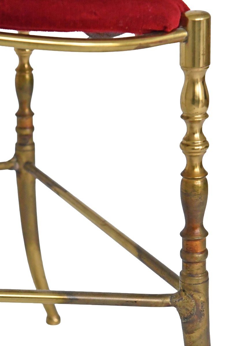 Chaise Chiavari vintage en laiton doré style Hollywood Regency -photo-5
