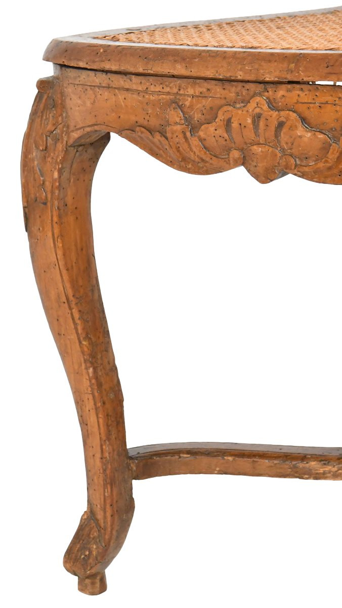 Suite Of 4 Louis XV Period Caned Chairs Stamped By Charles Delenoncourt-photo-3