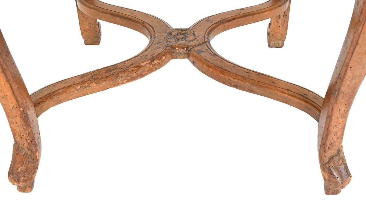 Suite Of 4 Louis XV Period Caned Chairs Stamped By Charles Delenoncourt-photo-4