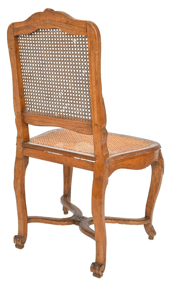 Suite Of 4 Louis XV Period Caned Chairs Stamped By Charles Delenoncourt-photo-6