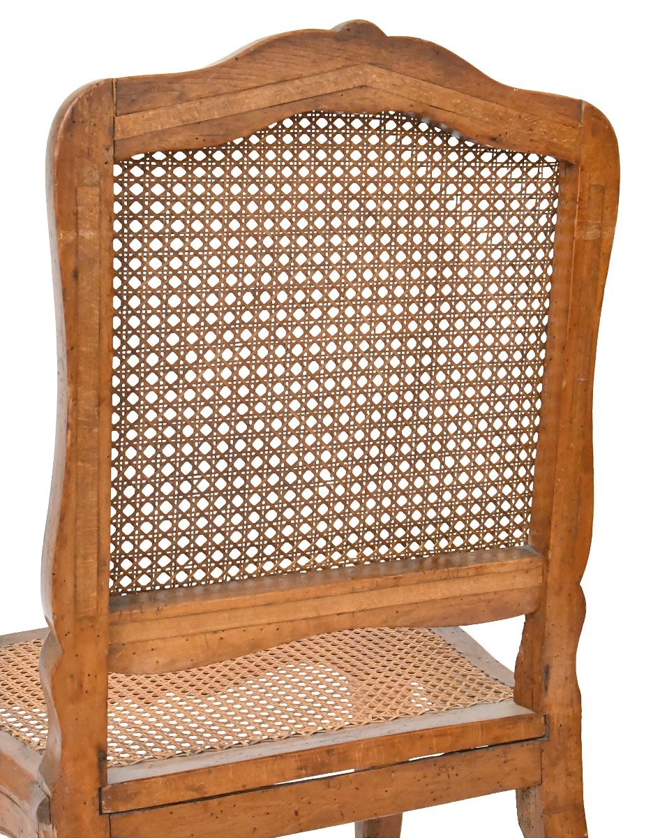 Suite Of 4 Louis XV Period Caned Chairs Stamped By Charles Delenoncourt-photo-7