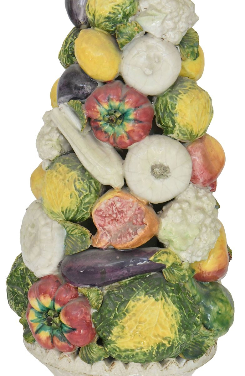 Pair Of Large Italian Ceramic Fruit And Vegetable Baskets-photo-3