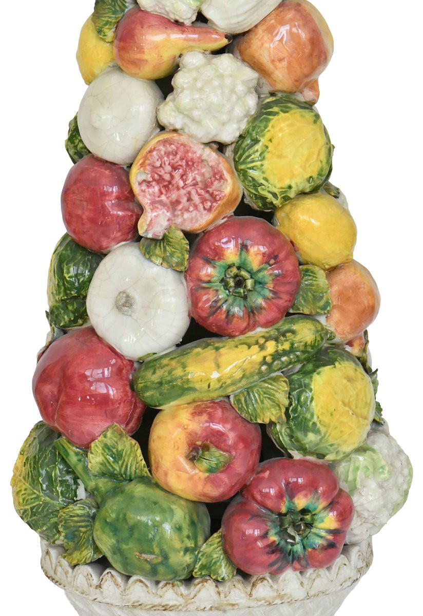 Pair Of Large Italian Ceramic Fruit And Vegetable Baskets-photo-4