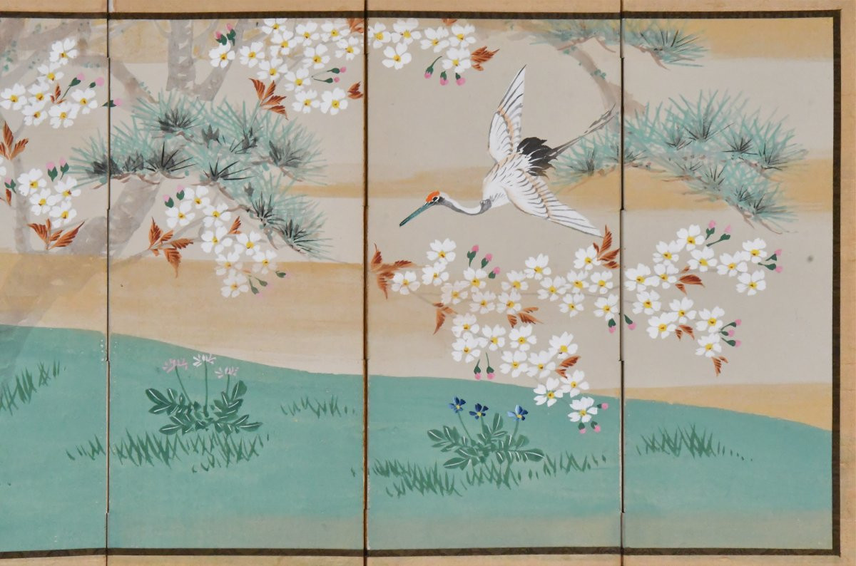 Pair Of Japanese Six-leaf Table Screens-photo-1