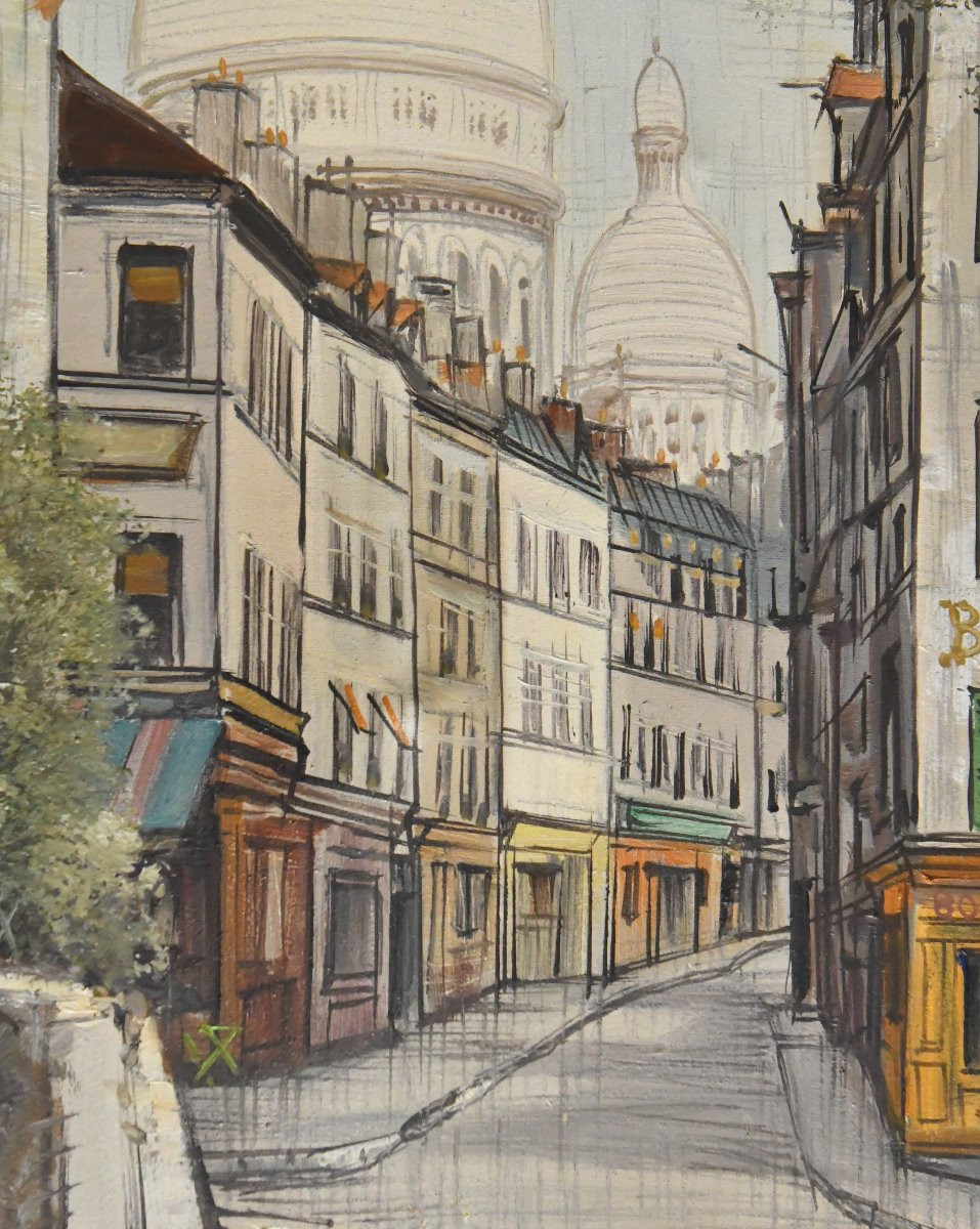 Paul Lambert (1910 - 1970) Huile sur toile Vue de Montmartre-photo-3