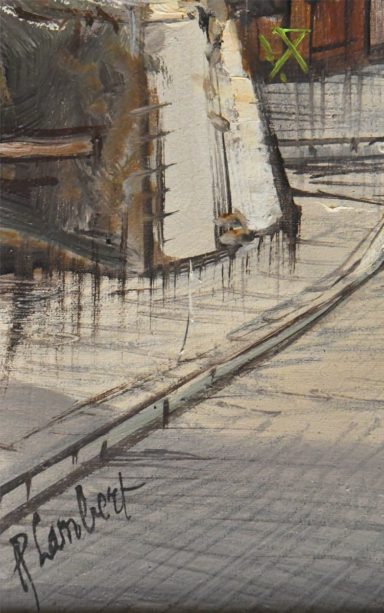 Paul Lambert (1910 - 1970) Huile sur toile Vue de Montmartre-photo-1