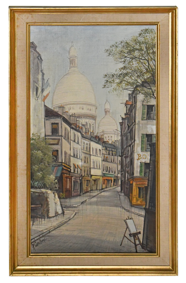 Paul Lambert (1910 - 1970) Huile sur toile Vue de Montmartre