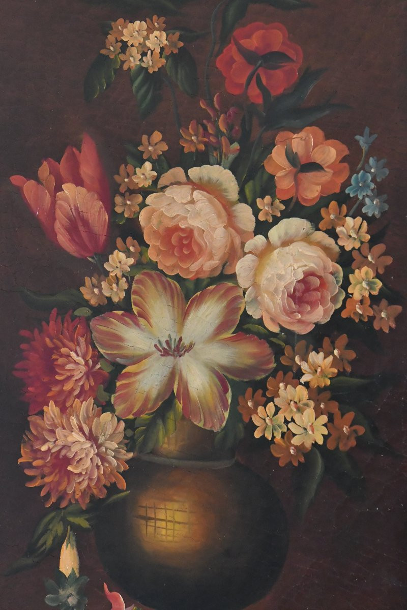 Chiffonnier In The Louis XV Style With Richly Painted Decoration Of Bouquets Of Flowers And Fruit-photo-7