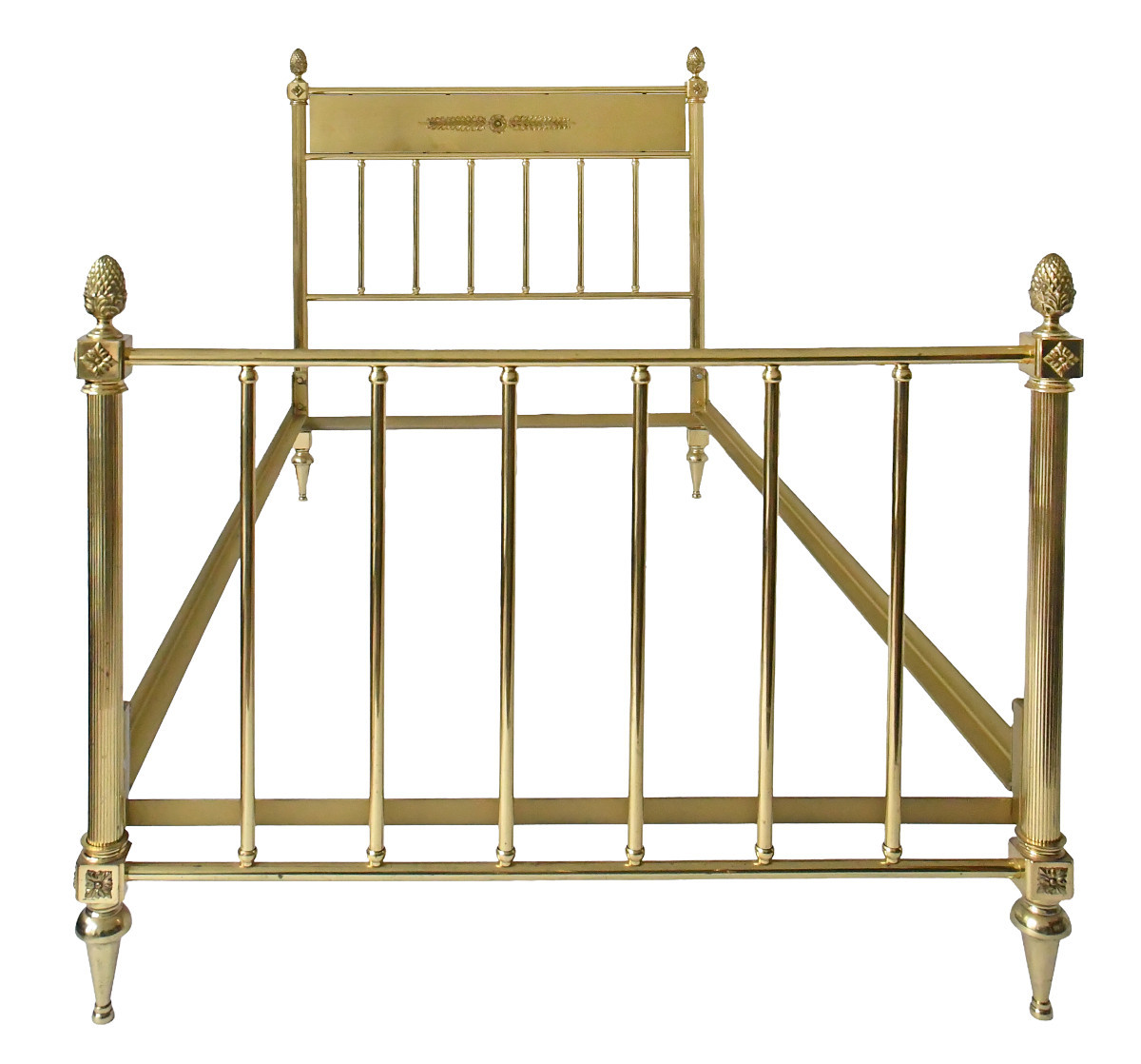 Empire-style Brass Slatted Bed