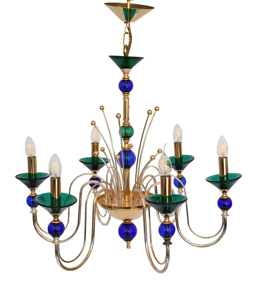 Lustre en verre de Murano dans le style de Gio Ponti  -photo-4