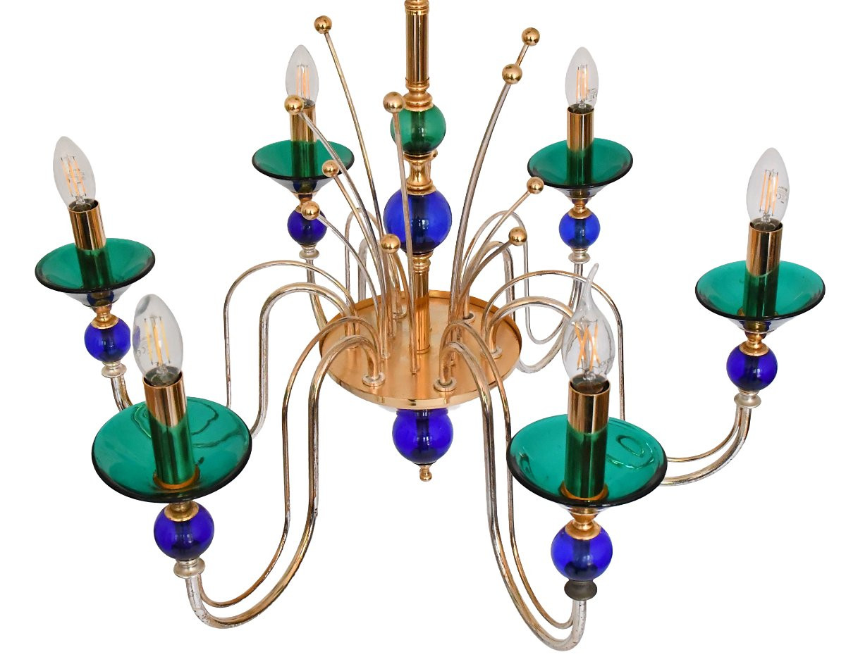 Lustre en verre de Murano dans le style de Gio Ponti  -photo-2