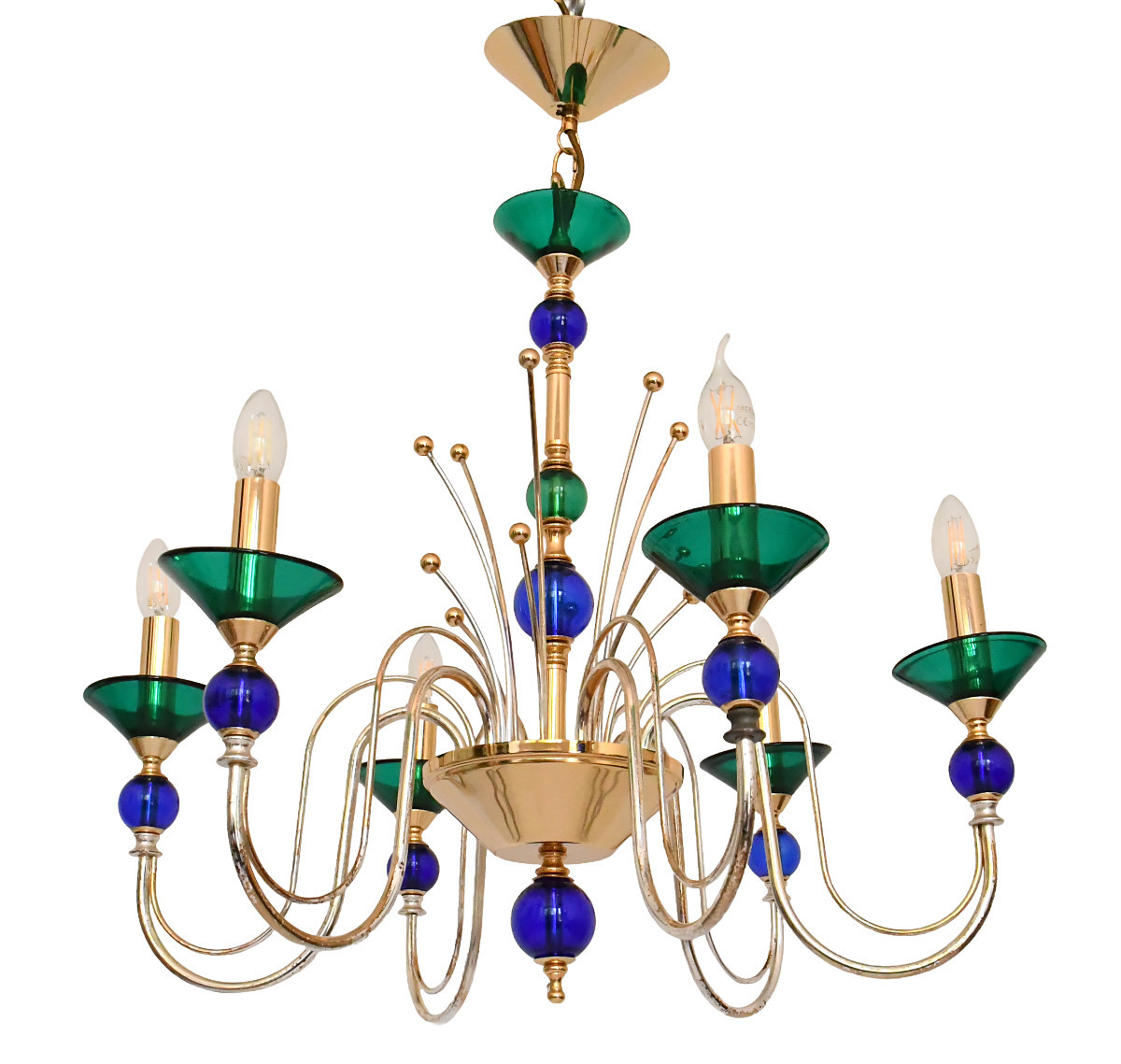 Lustre en verre de Murano dans le style de Gio Ponti  