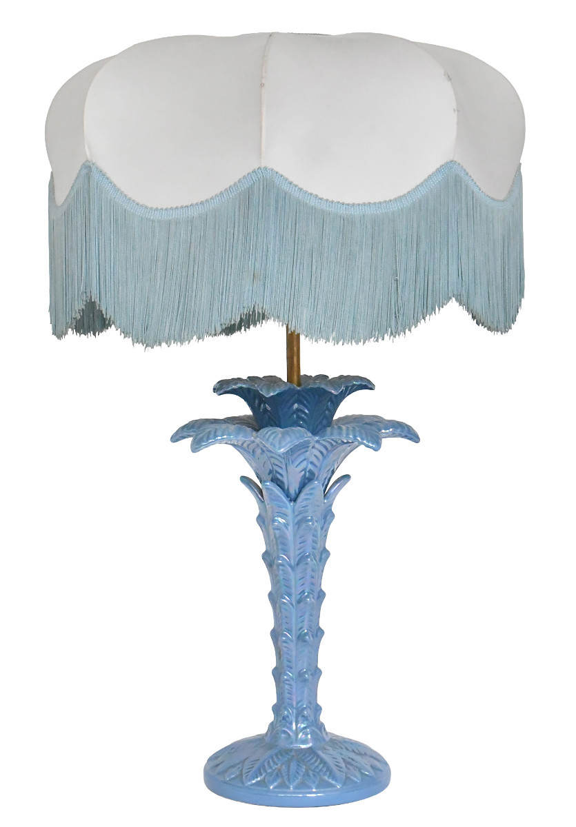Ceramic Palm Lamp In The Style Of Tommaso Barbi