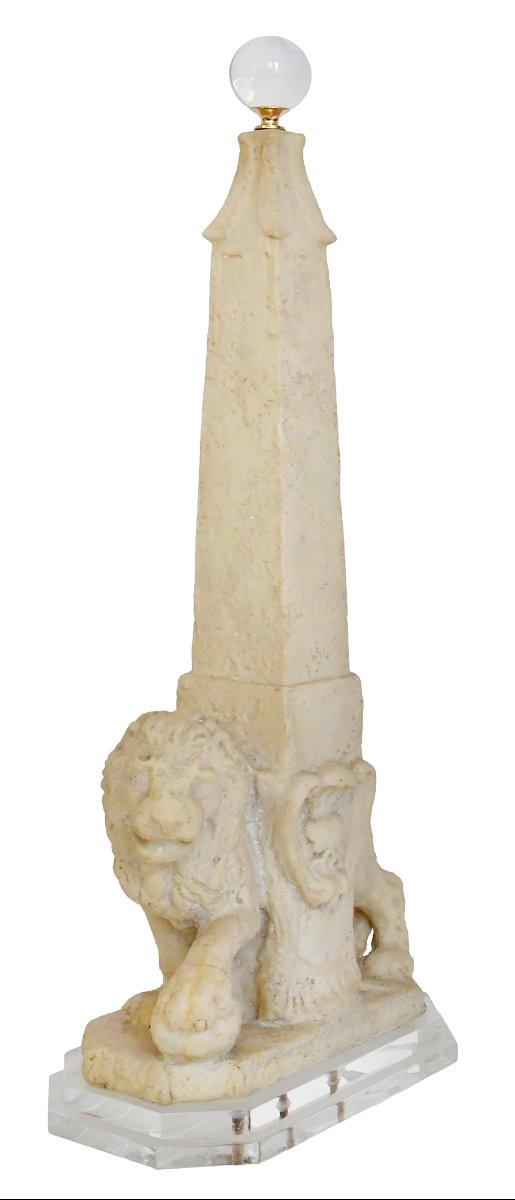 Obelisk Representing The Medici Lion Resting Its Paw On A Sphere-photo-3