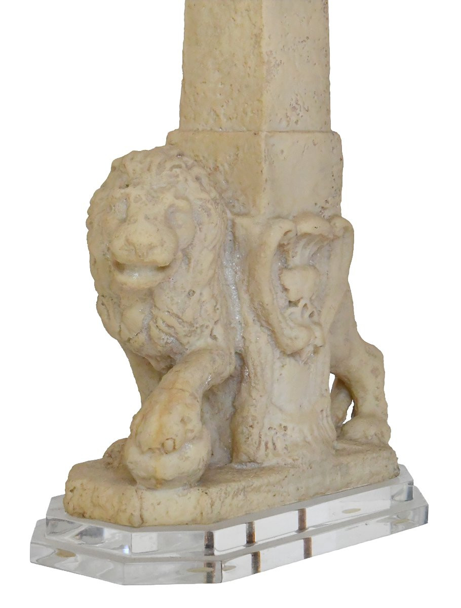Obelisk Representing The Medici Lion Resting Its Paw On A Sphere-photo-4