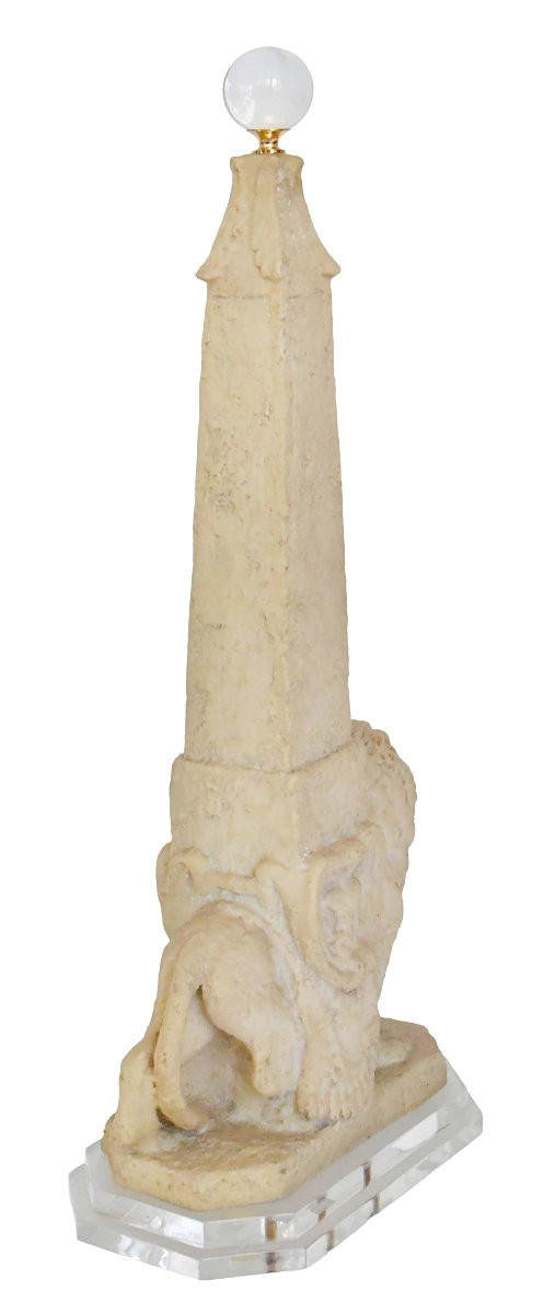 Obelisk Representing The Medici Lion Resting Its Paw On A Sphere-photo-3