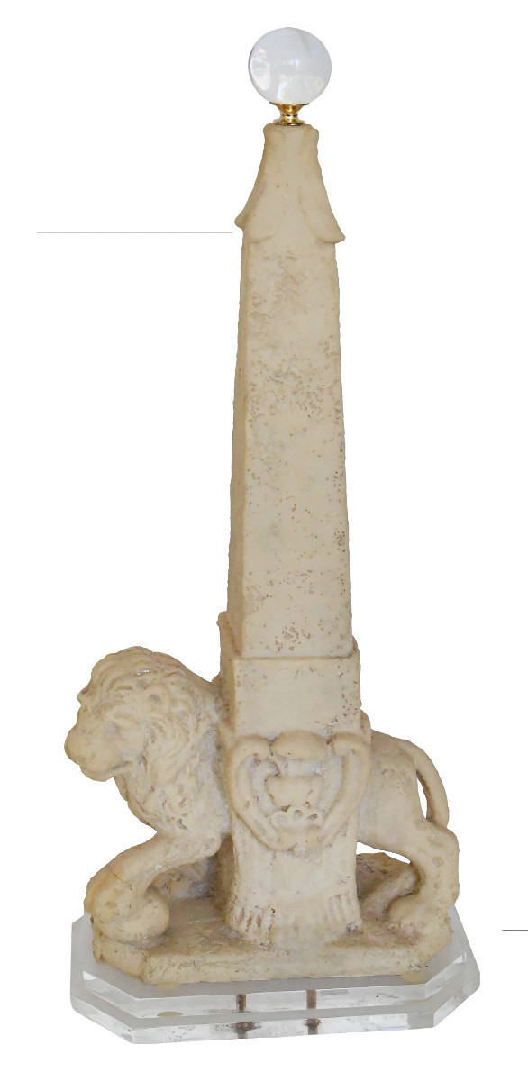 Obelisk Representing The Medici Lion Resting Its Paw On A Sphere