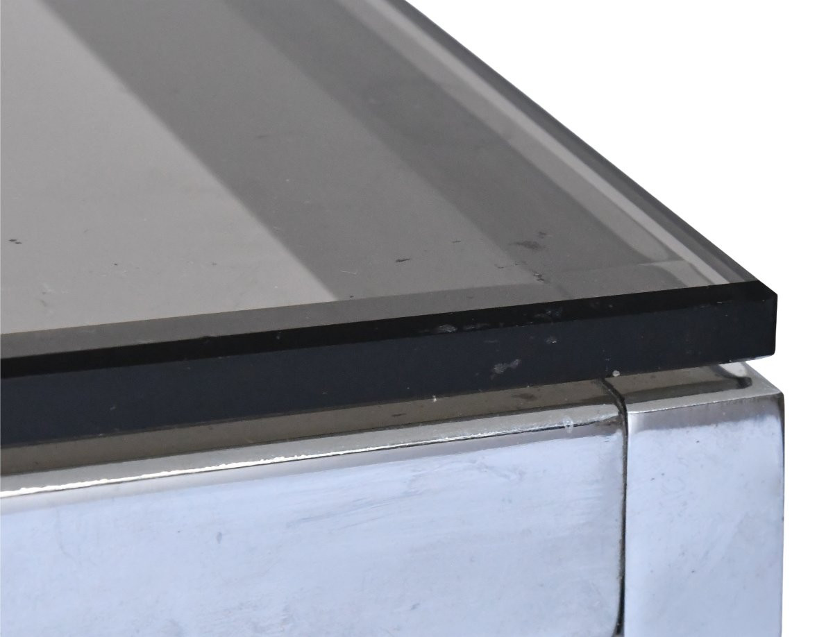 Chromed Steel And Glass Coffee Table By Florence Knoll-photo-2