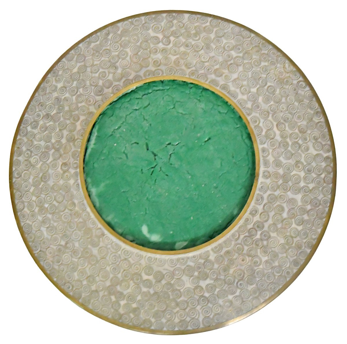 Japanese Dish In Cloisonné Enamel On Copper Showing A Bird In A Landscape-photo-4