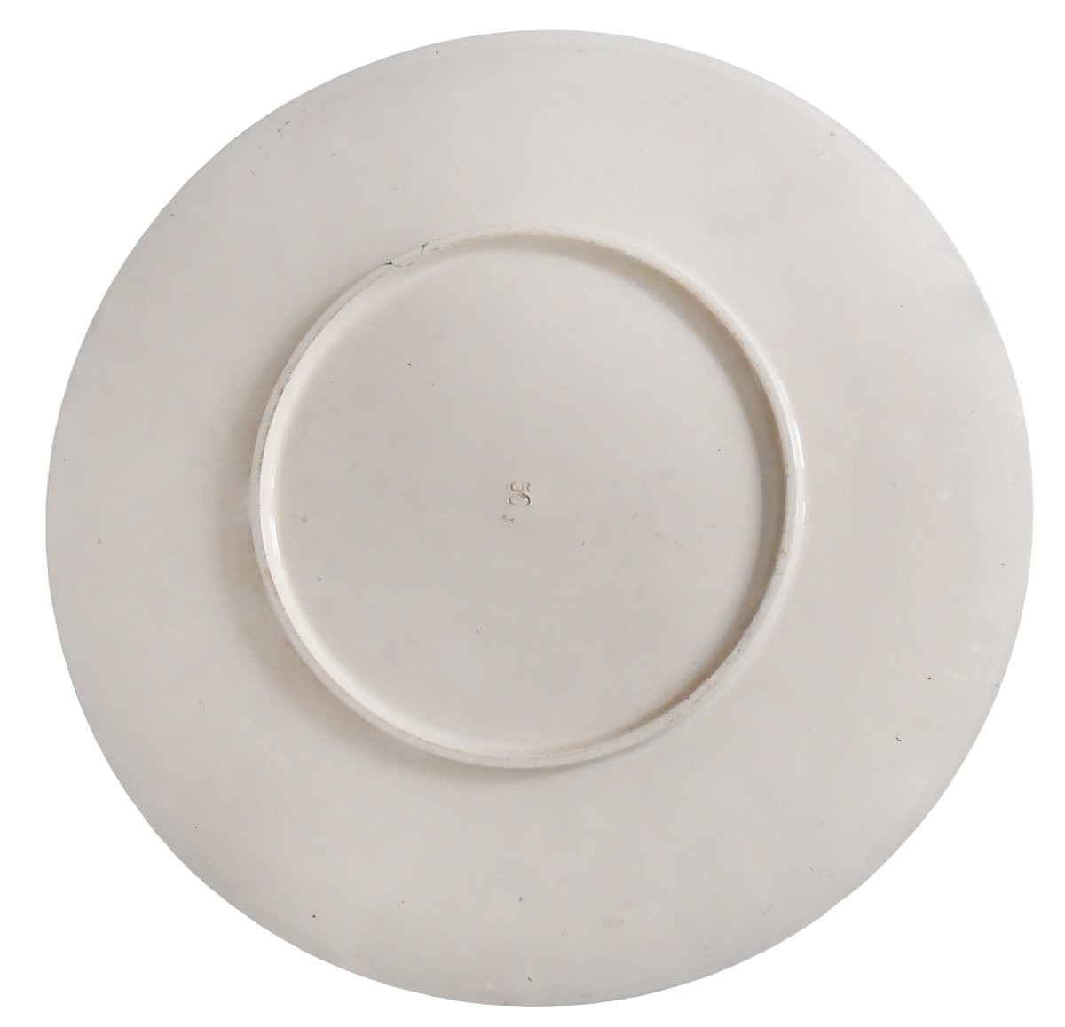 Large Earthenware Dish Decorated With A Parrot Sitting On A Branch-photo-1
