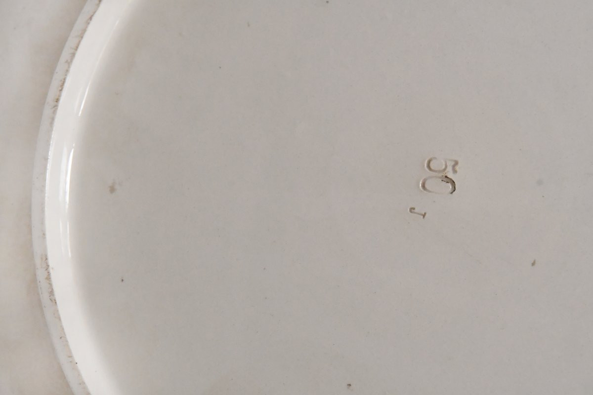 Large Earthenware Dish Decorated With A Parrot Sitting On A Branch-photo-2