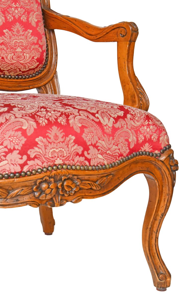 Pair Of Louis XV Cabriolet Armchairs-photo-4