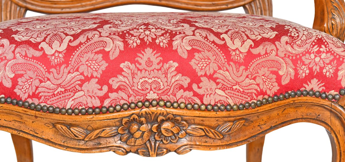 Pair Of Louis XV Cabriolet Armchairs-photo-3