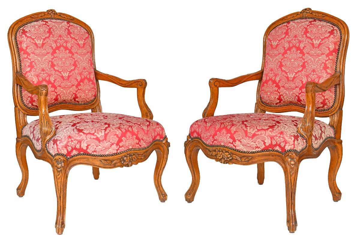 Pair Of Louis XV Cabriolet Armchairs