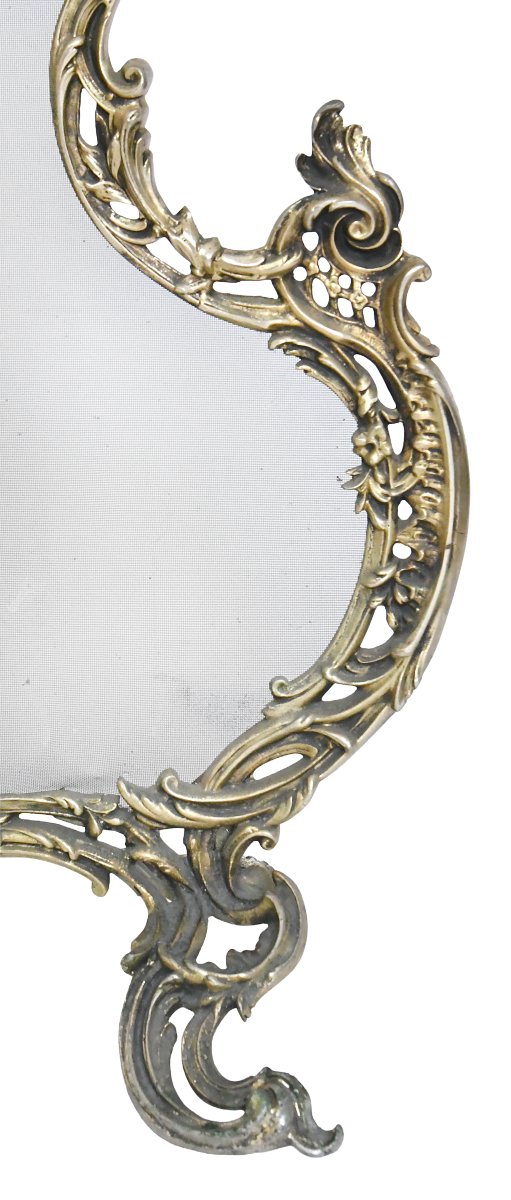 Louis XV-style Gilded Bronze Fireplace Screen Decorated With A Cupid -photo-1