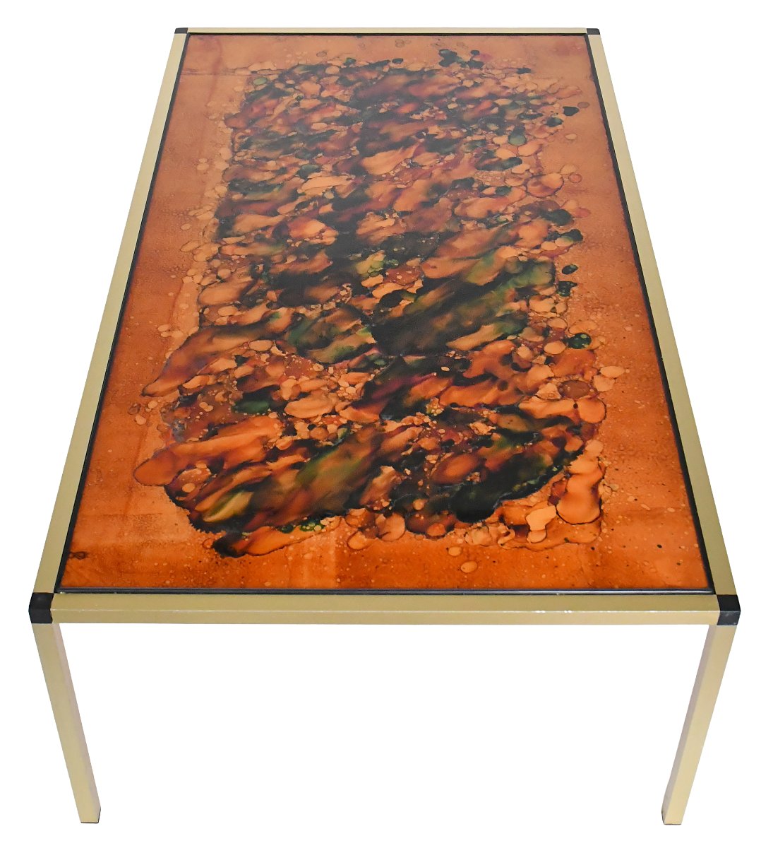Table basse attribuée à Jean René Talopp à motif Lava datant des années 1970-photo-4