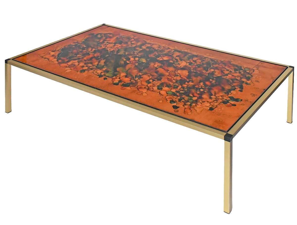 Table basse attribuée à Jean René Talopp à motif Lava datant des années 1970