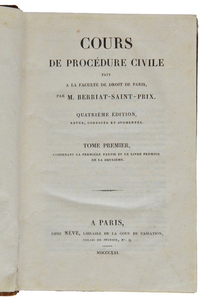 Course On Civil Procedure, 2 Volumes, Paris 1821-photo-3