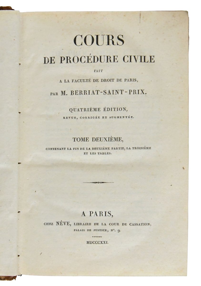 Course On Civil Procedure, 2 Volumes, Paris 1821-photo-1