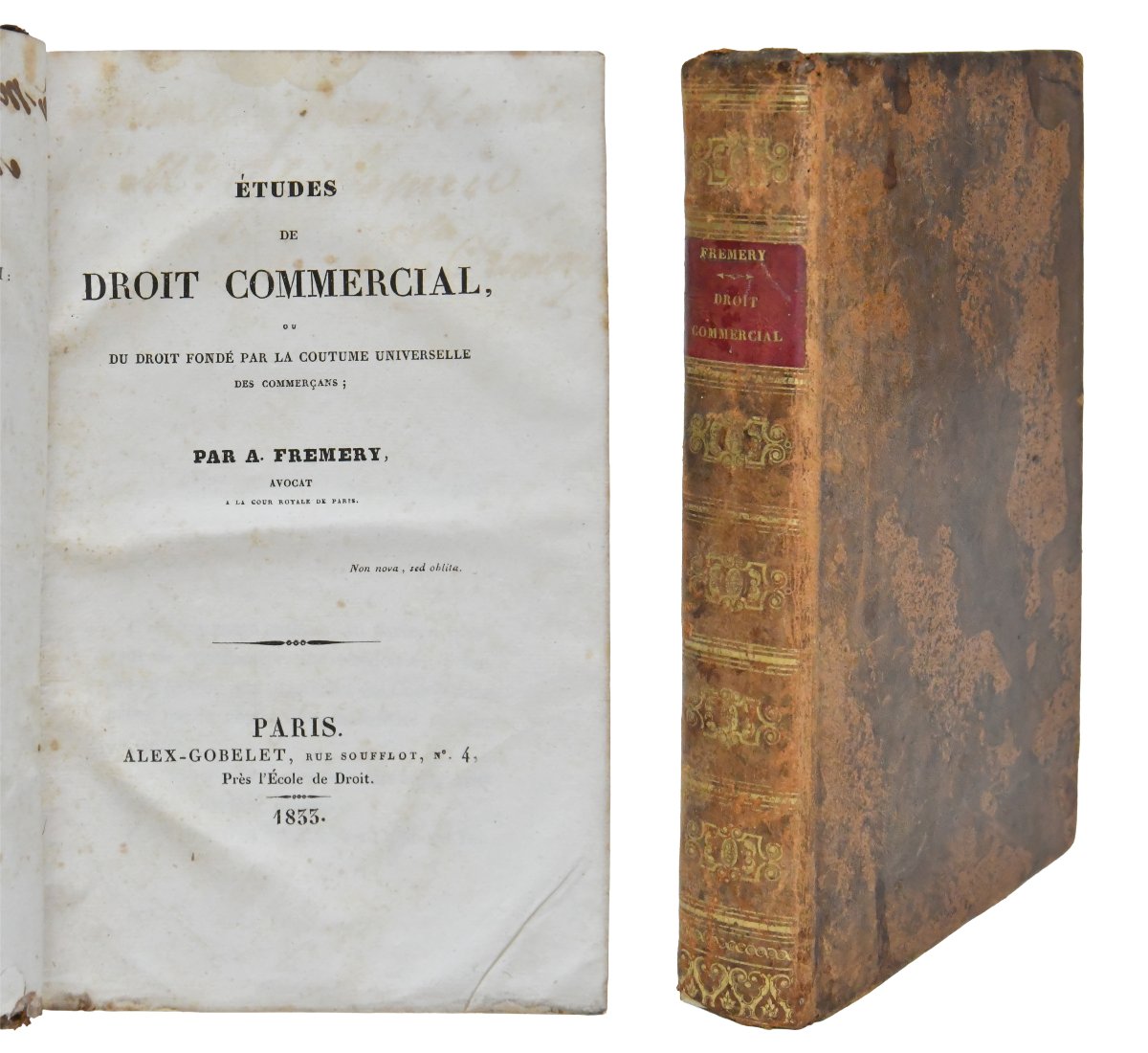 Études de droit commercial, Paris, Alex-Gobelet, 1833