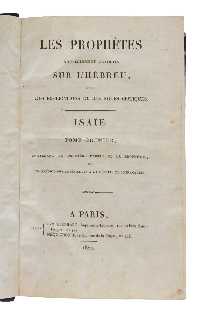 Les Prophètes, l'ensemble de 5 livres, Paris : J.-M. Eberhart; 1820-1822-photo-3