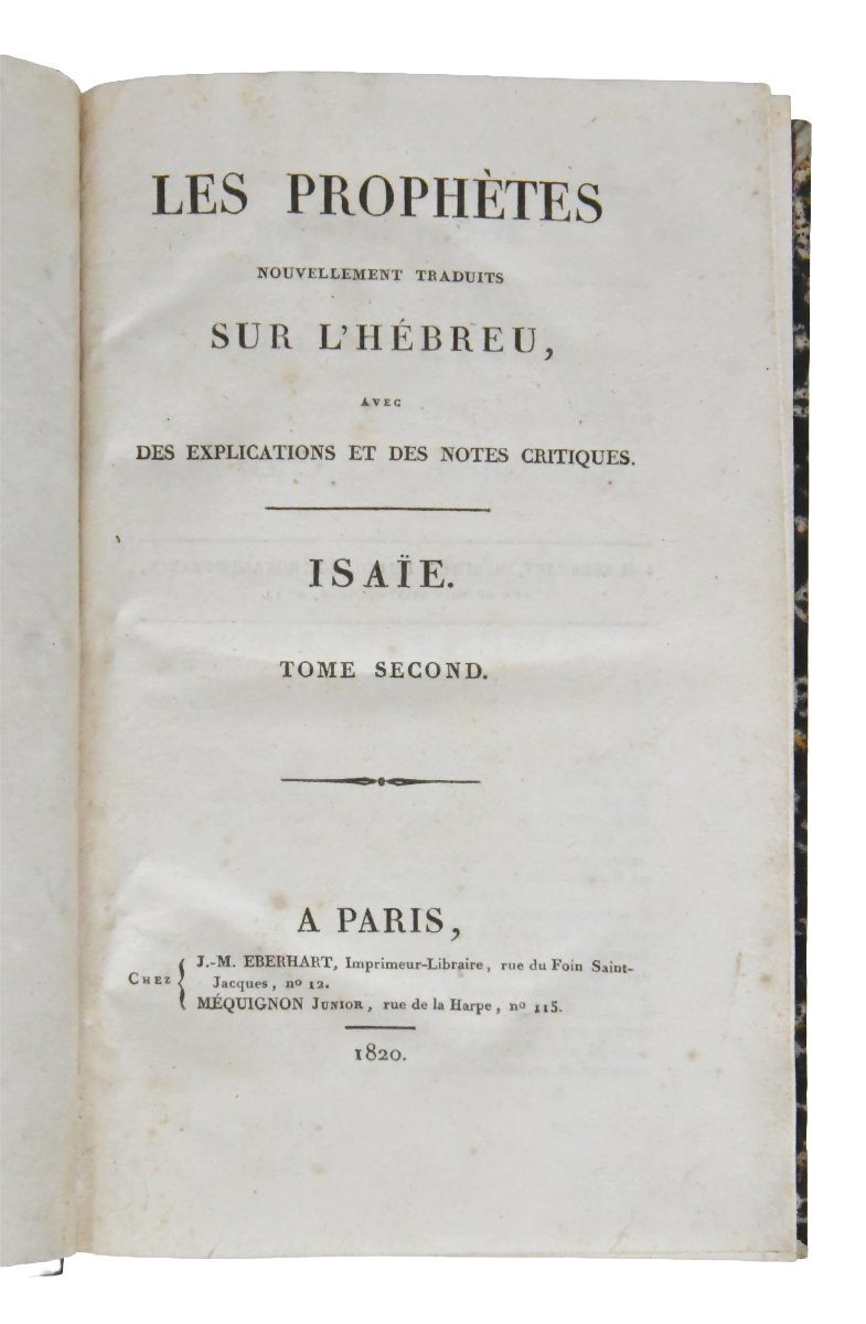Les Prophètes, l'ensemble de 5 livres, Paris : J.-M. Eberhart; 1820-1822-photo-1