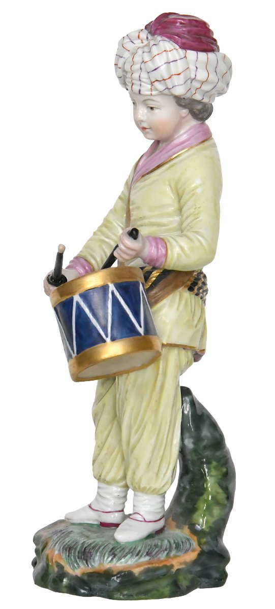 Höchst Passau Porcelain Figurine, Drummer From The "turkish Orchestra" Series-photo-4