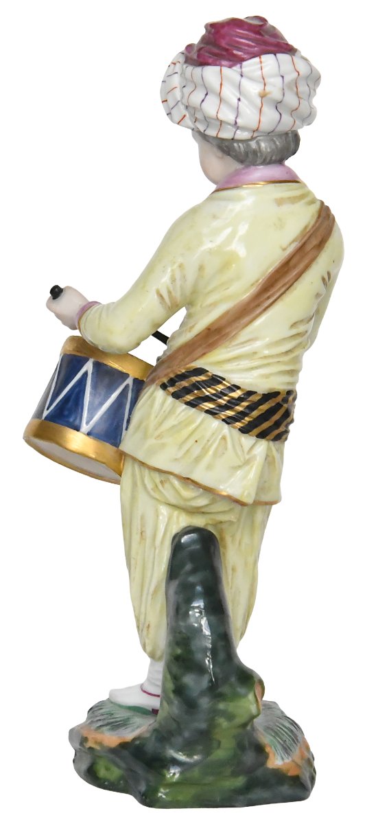 Höchst Passau Porcelain Figurine, Drummer From The "turkish Orchestra" Series-photo-1