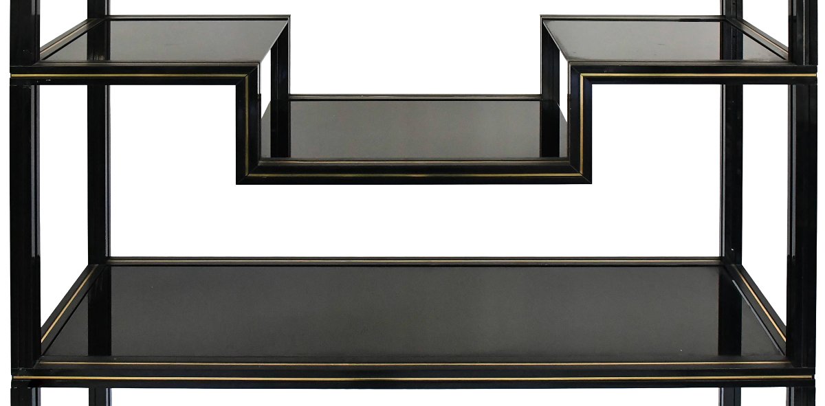 Étagère en métal laqué noir des années 1970 par Pierre Vandel Paris-photo-3