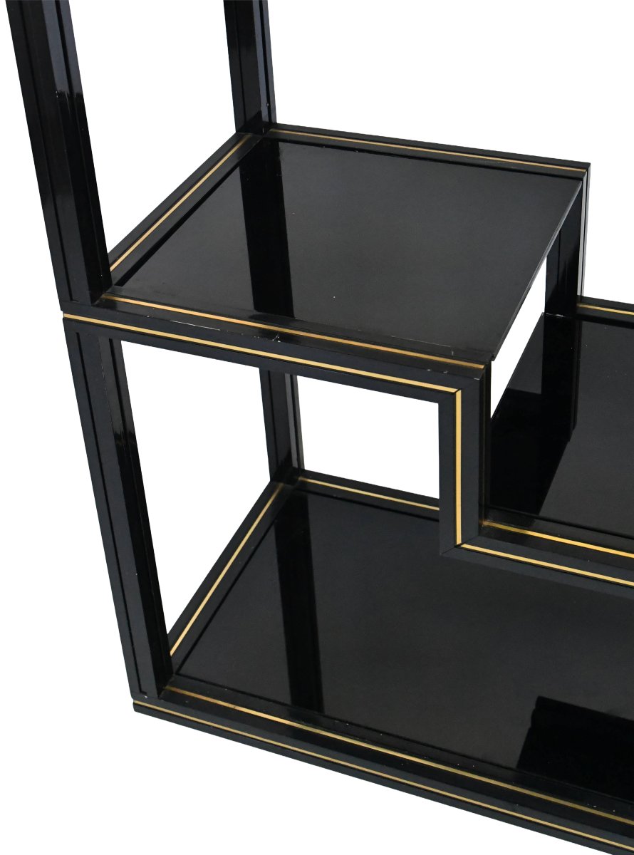 Étagère en métal laqué noir des années 1970 par Pierre Vandel Paris-photo-4
