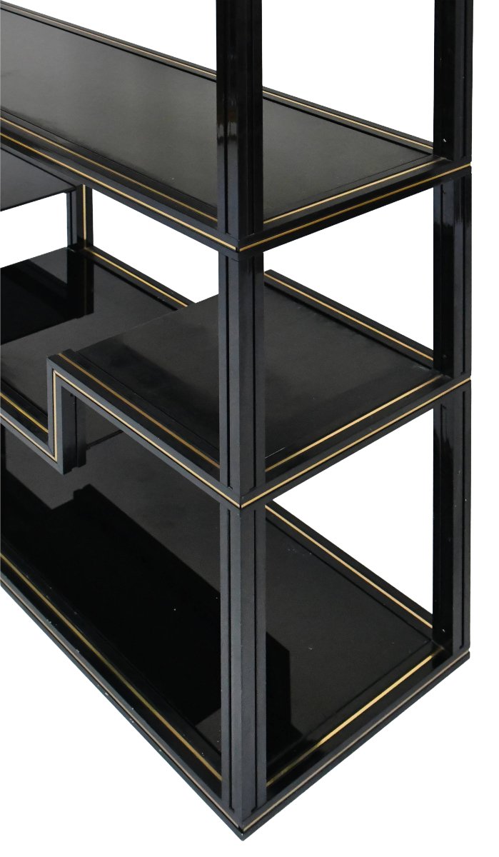Étagère en métal laqué noir des années 1970 par Pierre Vandel Paris-photo-1