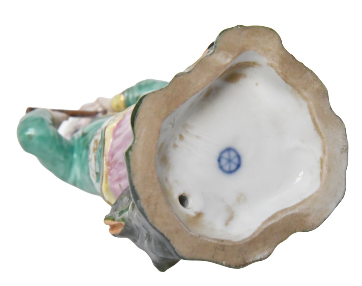 Statuette en porcelaine de Höchst Passau représentant un flûtiste de la série L'orchestre turc-photo-2
