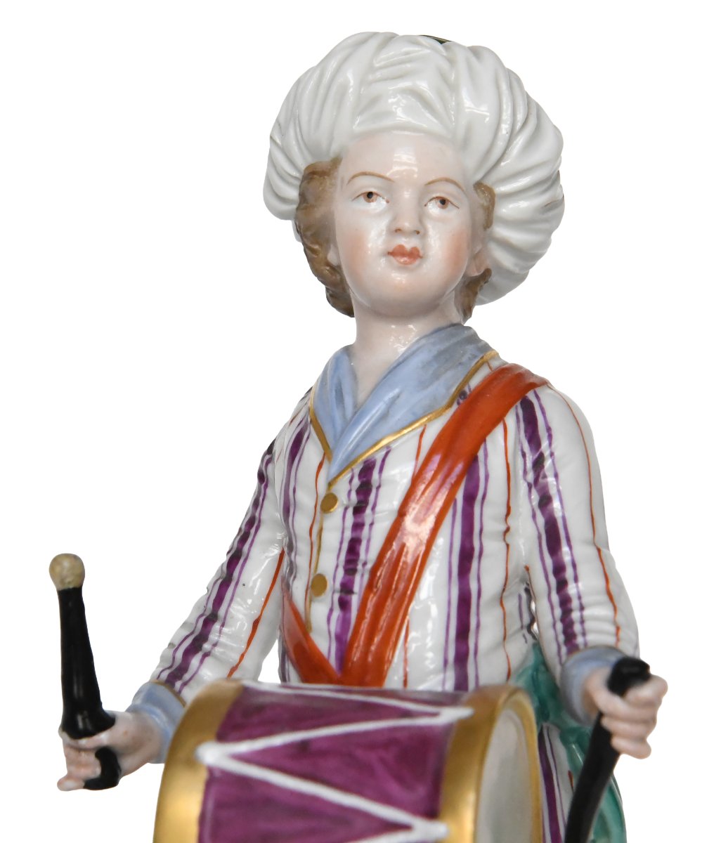 Porcelain Figurine From Höchst Passau, Depicting A Drummer From The "turkish Orchestra" Series-photo-2
