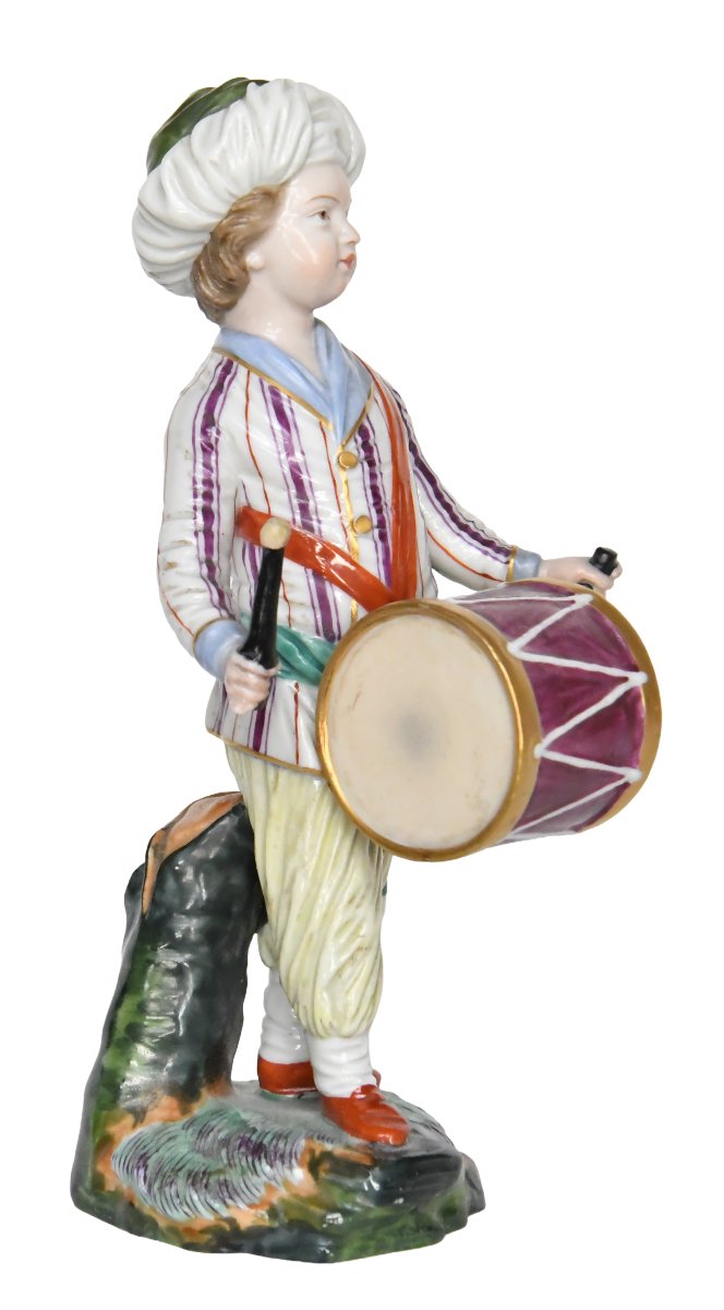 Porcelain Figurine From Höchst Passau, Depicting A Drummer From The "turkish Orchestra" Series-photo-3