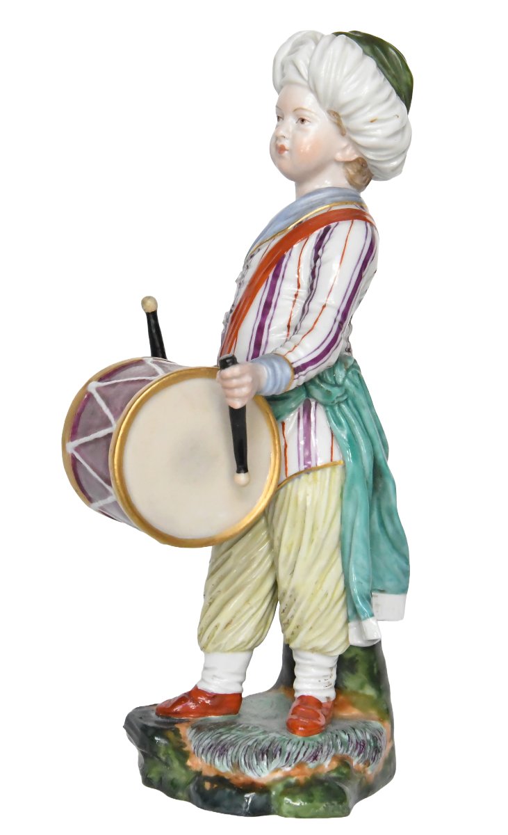 Porcelain Figurine From Höchst Passau, Depicting A Drummer From The "turkish Orchestra" Series-photo-4