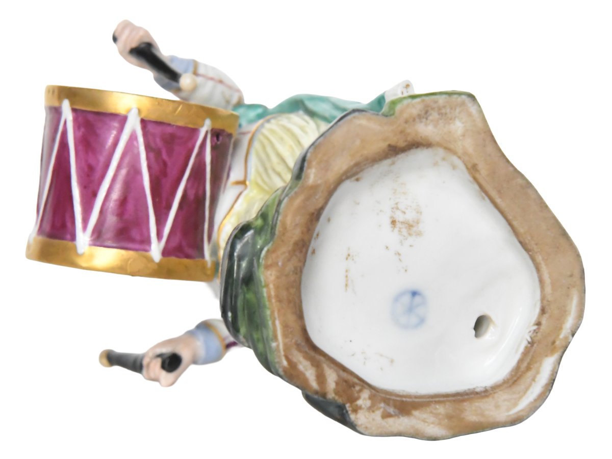 Porcelain Figurine From Höchst Passau, Depicting A Drummer From The "turkish Orchestra" Series-photo-2