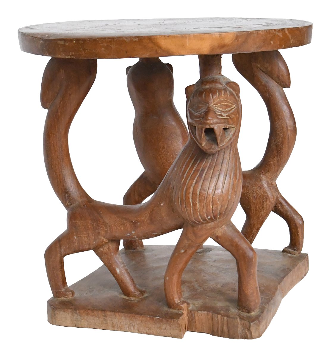 Set Of 4 Armchairs And A Table From Benin  -photo-4