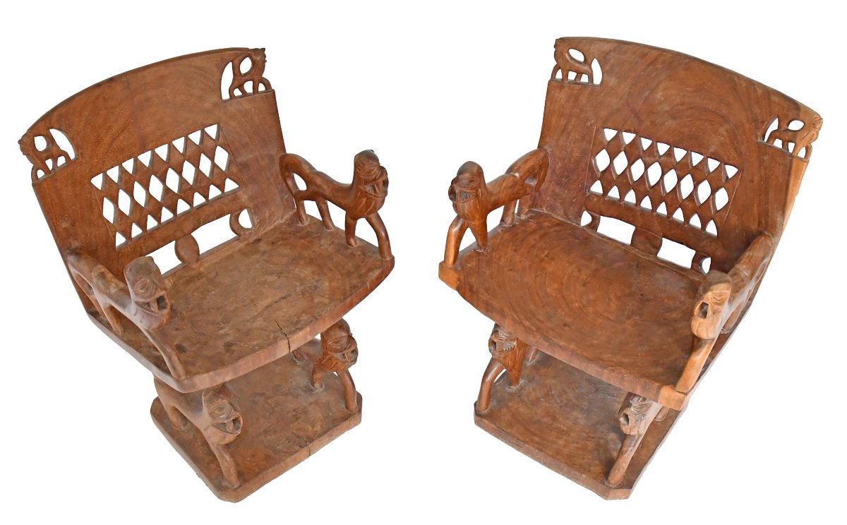 Set Of 4 Armchairs And A Table From Benin  -photo-1