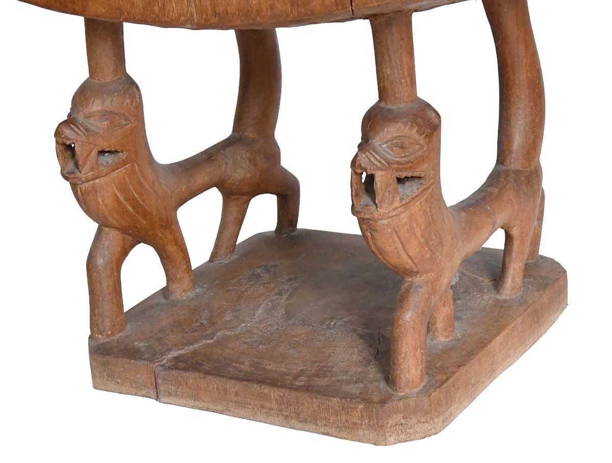 Set Of 4 Armchairs And A Table From Benin  -photo-8