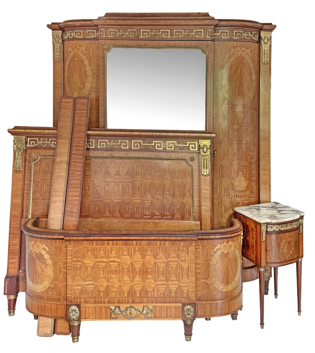 Louis XVI-style Bedroom Set Stamped "georges Guerin, Paris" 
